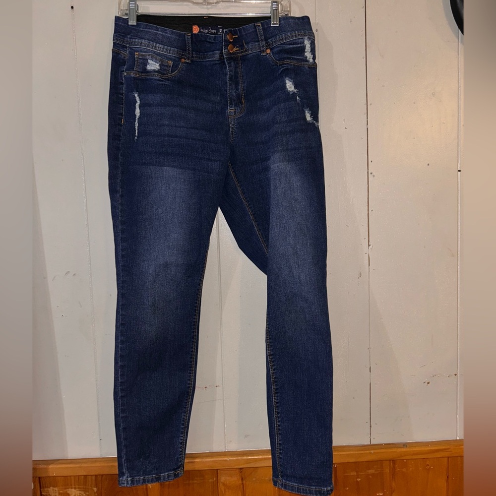 Indigo Poppy size 12 stretch waistband jeans